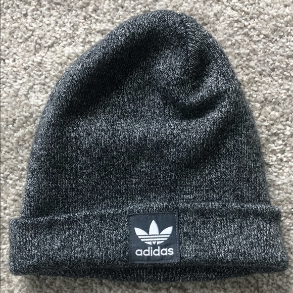 adidas Other - Adidas Originals OG Trefoil Knit Cuff Beanie Stocking Hat Cap Heather Gray White
